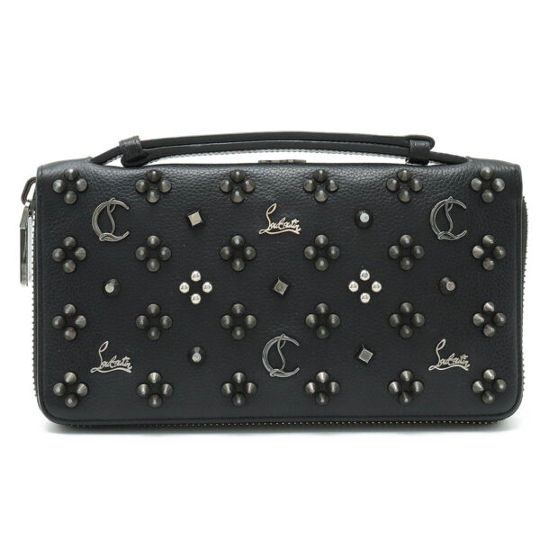 22390923 1 Christian Louboutin Travel Case Clutch Bag Studded Leather Black