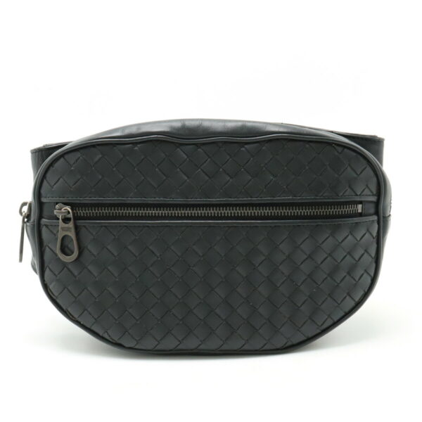 22400653 1 Bottega Veneta Intrecciato Leather Waist Bag Black