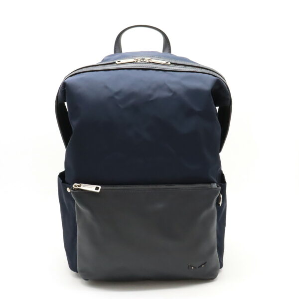 22410069 1 Fendi Bugs Eye Monster Backpack Nylon Leather Navy