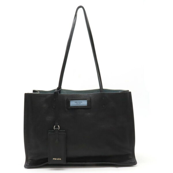 22420408 1 Prada Etiquette Tote Bag Shoulder Leather Nero Black Blue