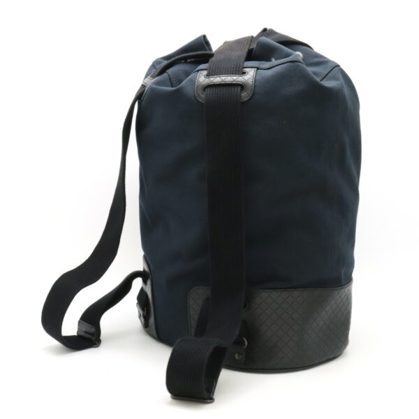 22430054 2 Bottega Veneta Backpack Canvas Leather Blue Black