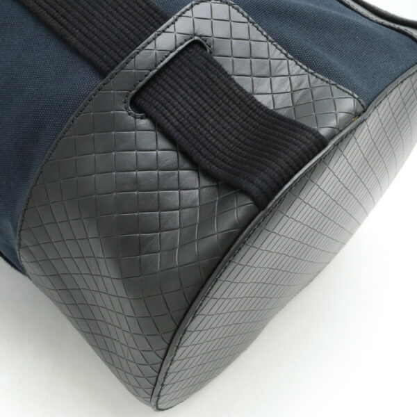 22430054 3 Bottega Veneta Backpack Canvas Leather Blue Black