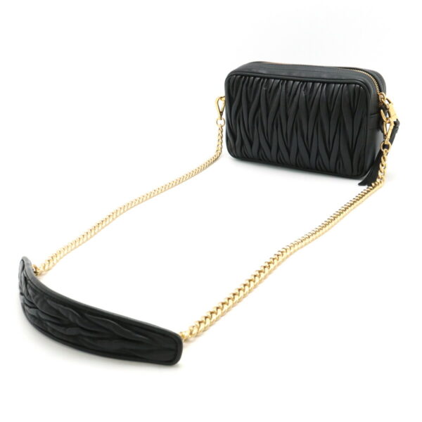 22430155 2 Miu Miu Matelasse Clutch Bag 2way Leather Black