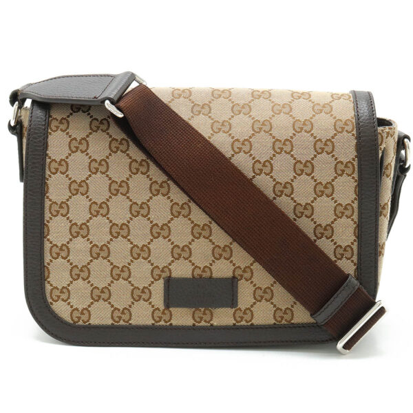 22430556 1 Gucci GG Shoulder Bag Leather Khaki Brown