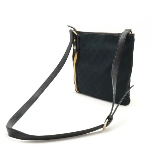 22431012 2 Gucci GG Sherry Line Crossbody Bag Leather Black Beige