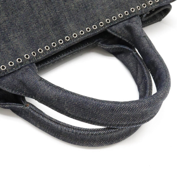 22440549 4 Prada Canapa Tote Bag Denim Bijou Studs Bleu Indigo