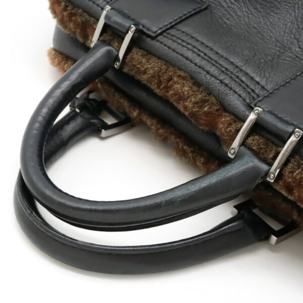 22440557 4 Loewe Amazona 28 Handbag Shearling Leather Dark Gray