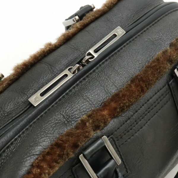 22440557 5 Loewe Amazona 28 Handbag Shearling Leather Dark Gray