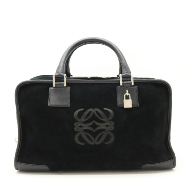 22450095 1 Loewe Amazona 36 Handbag Suede Leather Black