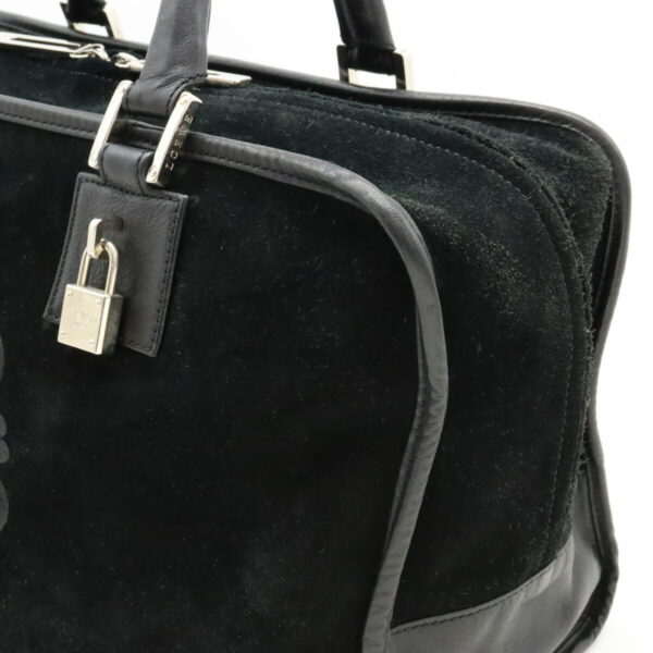 22450095 7 Loewe Amazona 36 Handbag Suede Leather Black