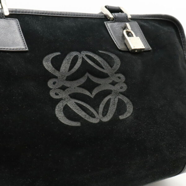 22450095 8 Loewe Amazona 36 Handbag Suede Leather Black