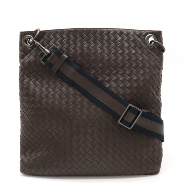 22450096 1 Bottega Veneta Intrecciato Crossbody Leather Brown