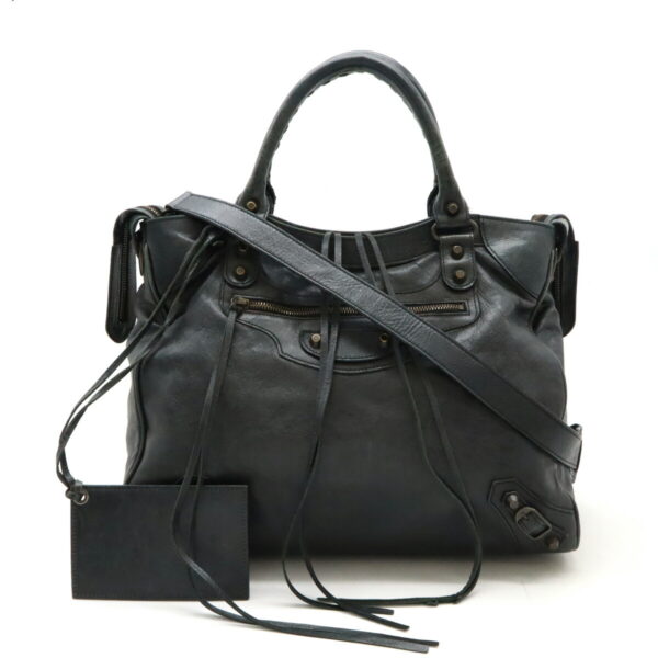 22450407 1 Balenciaga Classic Velo Tote Bag Leather Dark Gray