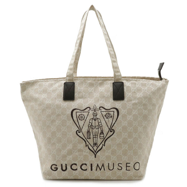 22450717 1 Gucci Museo GG Tote Bag Leather Light Beige