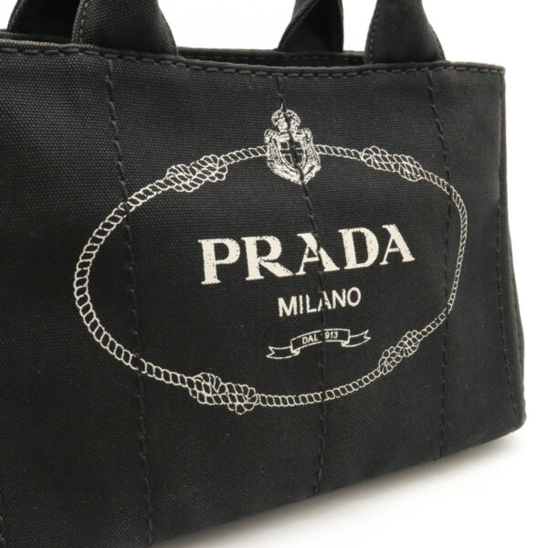 22450992 5 Prada Canapa Tote Bag Striped Canvas Nero Black