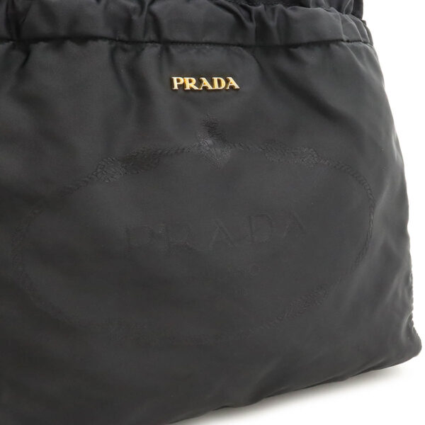 22451017 8 Prada Jacquard Handbag Tote Bag Nylon Leather Nero Black