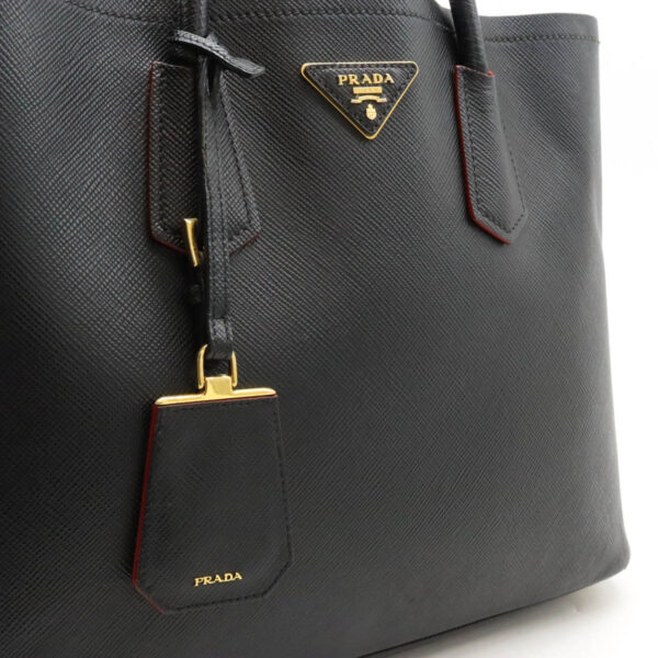 22460783 6 Prada Doubre Large Tote Bag Saffiano Leather Nero Black