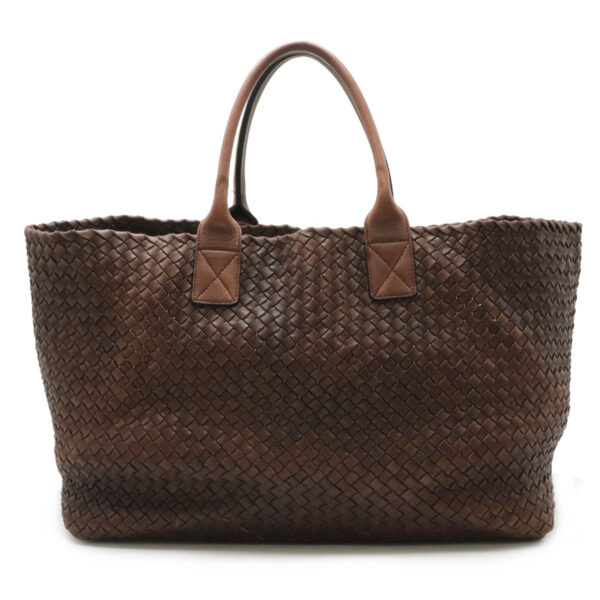 22460798 1 Bottega Veneta Intrecciato Cabas GM Tote Leather Brown