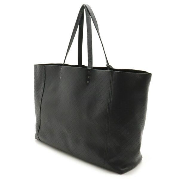 22470119 2 Bottega Veneta Intreccio Mirage Tote Leather Black