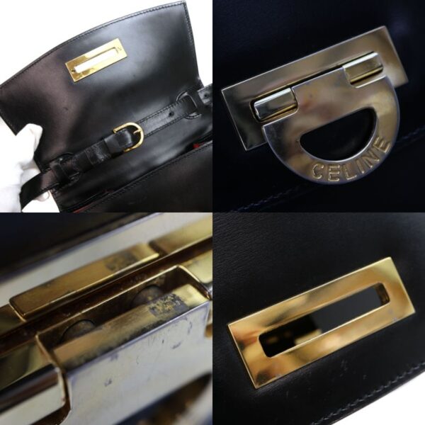 2285 11 Celine 2WAY Leather Handbag Black