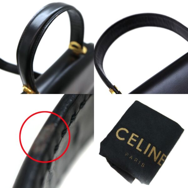 2285 14 Celine 2WAY Leather Handbag Black