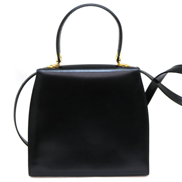 2285 2 Celine 2WAY Leather Handbag Black