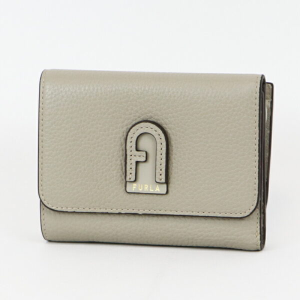 22fr005btq 001 Furla Dafene M Leather Gray Compact Wallet