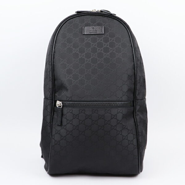 22gu015btq 001 Gucci GG Nylon Backpack Black