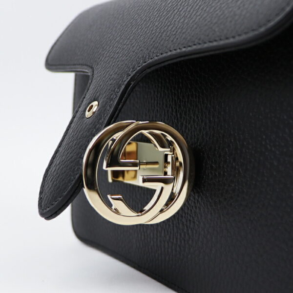 22gu016btq 003 Gucci Interlocking G Small Shoulder Bag Black