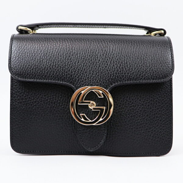 22gu016btq 005 Gucci Interlocking G Small Shoulder Bag Black