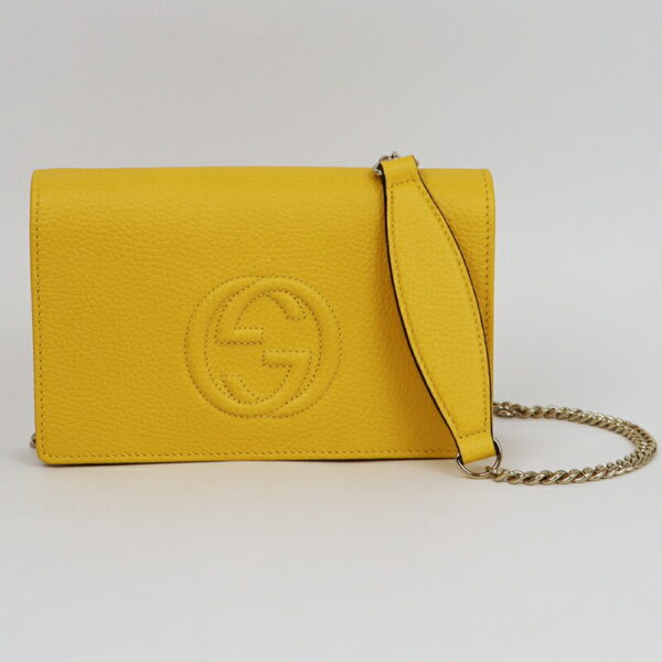 22gu020btq 001 Gucci Soho Chain Wallet Leather Yellow