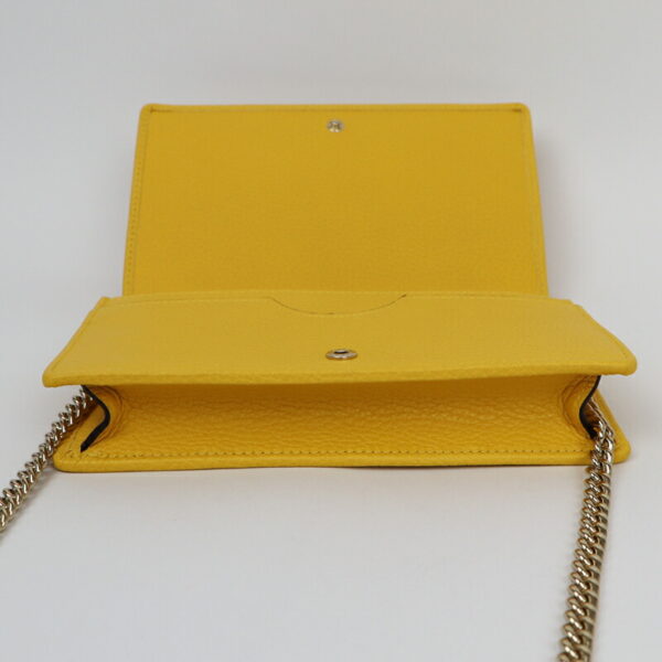 22gu020btq 002 Gucci Soho Chain Wallet Leather Yellow