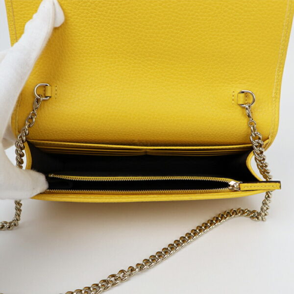 22gu020btq 003 Gucci Soho Chain Wallet Leather Yellow