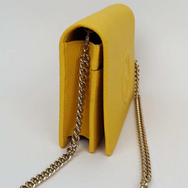 22gu020btq 005 Gucci Soho Chain Wallet Leather Yellow