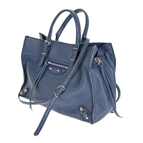 23 1995 Balenciaga Paper Mini 2WAY Bag Leather Navy