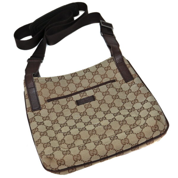 23 3023 1 Gucci Shoulder Bag GG Canvas Leather Brown Beige