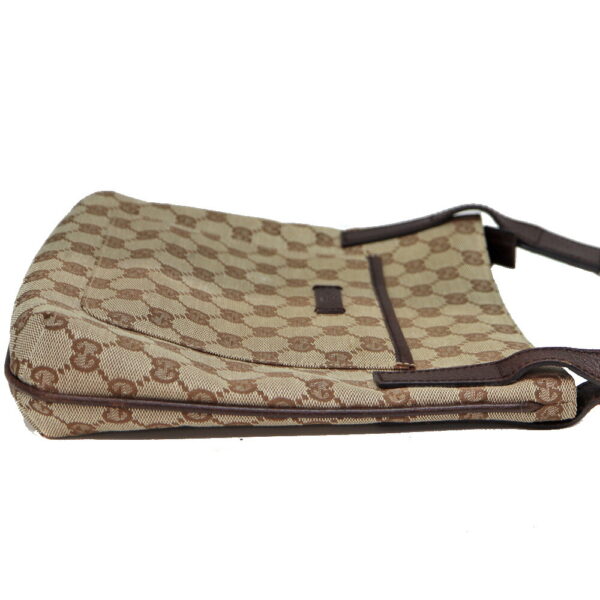 23 3023 3 Gucci Shoulder Bag GG Canvas Leather Brown Beige