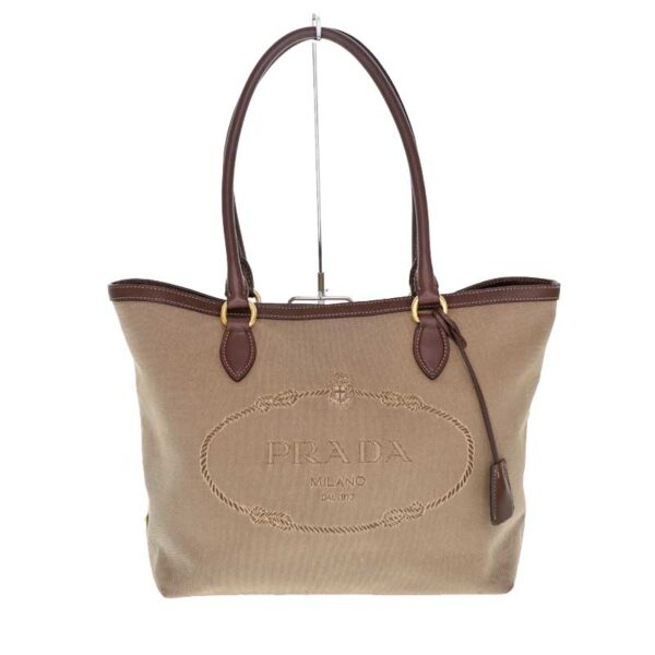 23 315 1 Prada Tote Bag Jacquard Khaki Brown