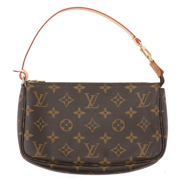 23 3593 02 Louis Vuitton Monogram Pouch Pochette Accessoire Leather Brown