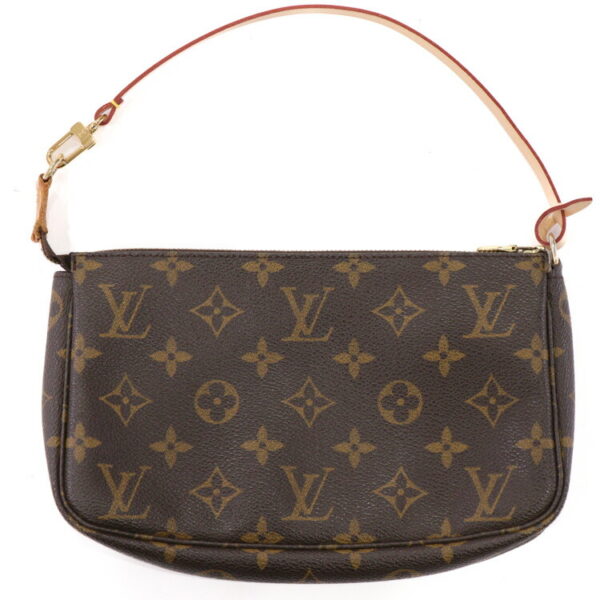 23 3593 03 Louis Vuitton Monogram Pouch Pochette Accessoire Leather Brown