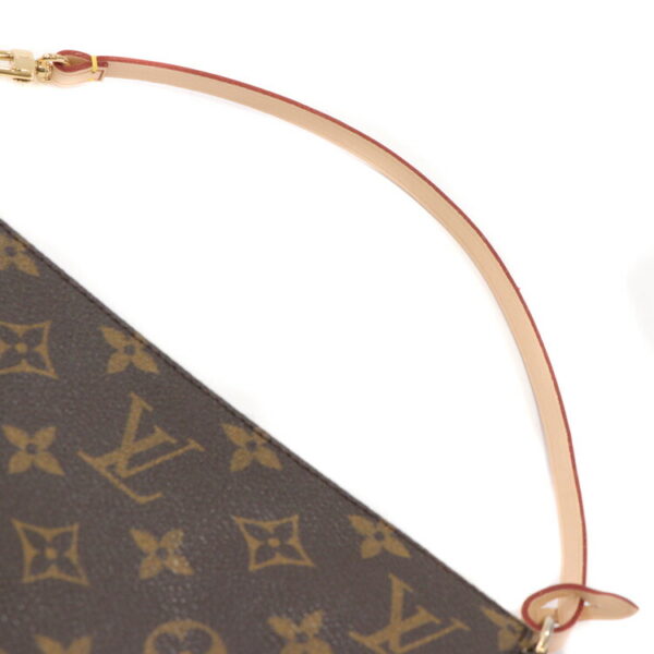 23 3593 04 Louis Vuitton Monogram Pouch Pochette Accessoire Leather Brown