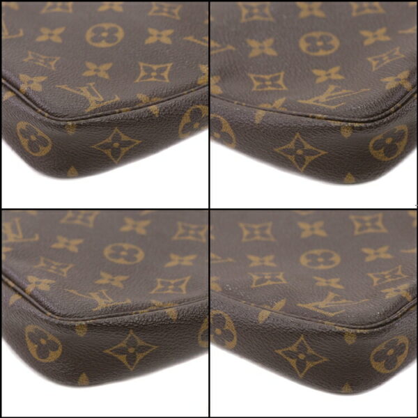 23 3593 05 Louis Vuitton Monogram Pouch Pochette Accessoire Leather Brown