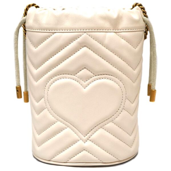 23 3909 2 Gucci Mini Bucket Bag Chain Shoulder Leather White