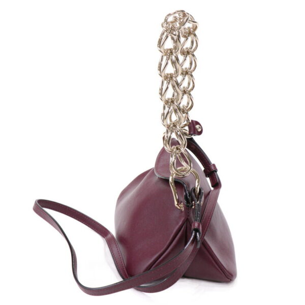 23 4368 03 Chloe Juana Chain Bag 2way Leather Bordeaux