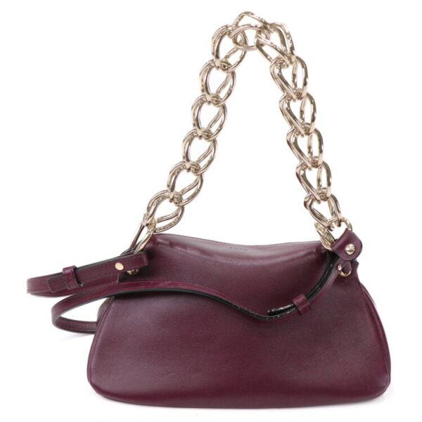 23 4368 04 Chloe Juana Chain Bag 2way Leather Bordeaux