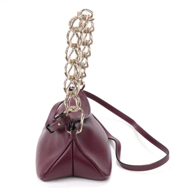 23 4368 05 Chloe Juana Chain Bag 2way Leather Bordeaux