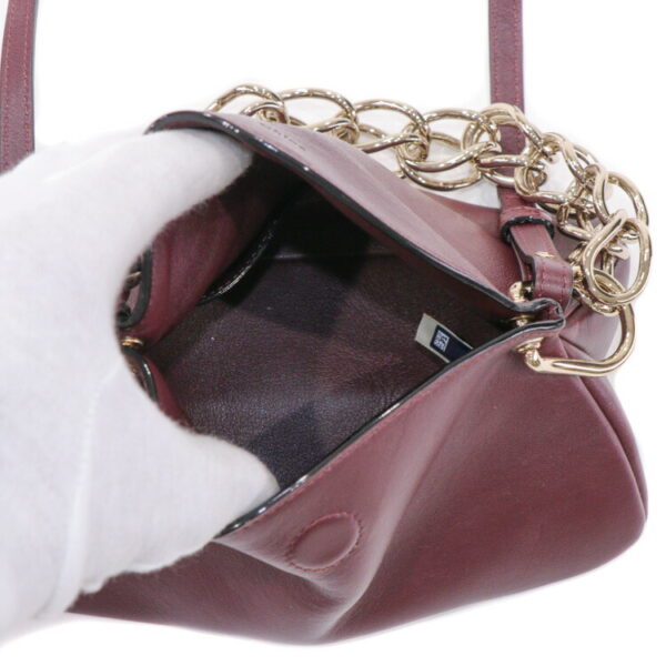 23 4368 09 Chloe Juana Chain Bag 2way Leather Bordeaux