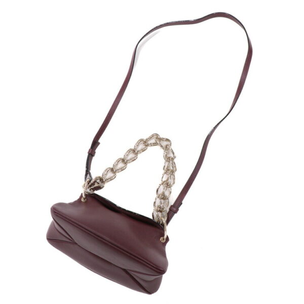 23 4368 11 Chloe Juana Chain Bag 2way Leather Bordeaux