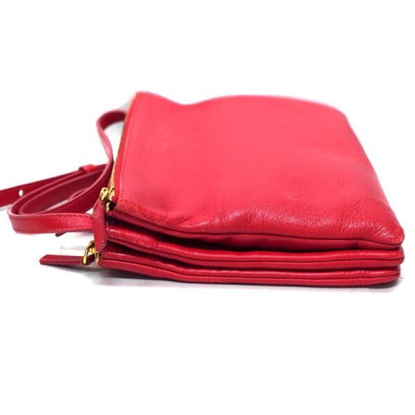 23 6726 3 Celine Trio Small Leather Shoulder Bag Red