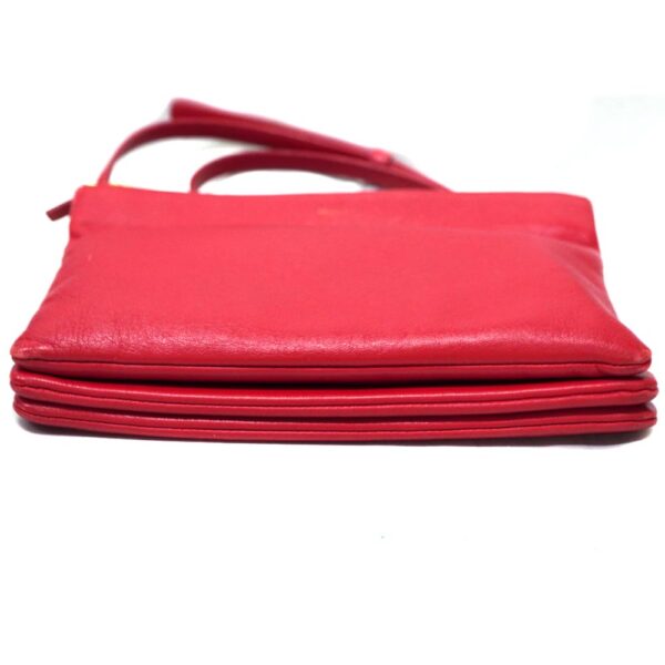 23 6726 5 Celine Trio Small Leather Shoulder Bag Red